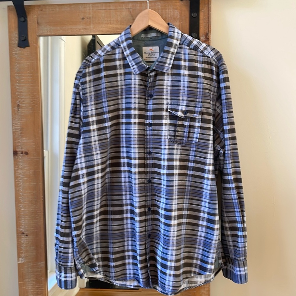 Tommy Bahama Plaid Long Sleeve Button Up Shirt Size XL